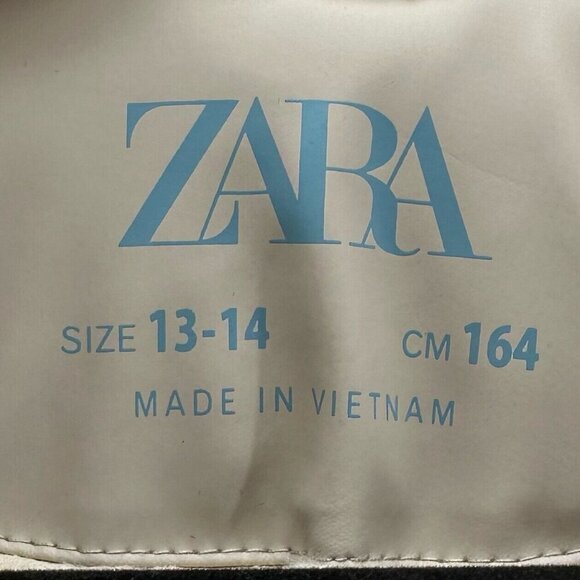ZARA Jacket Youth Size 13-14 Softshell Sherpa Lined Hoodie Parka Full Zip Beige - Picture 9 of 14